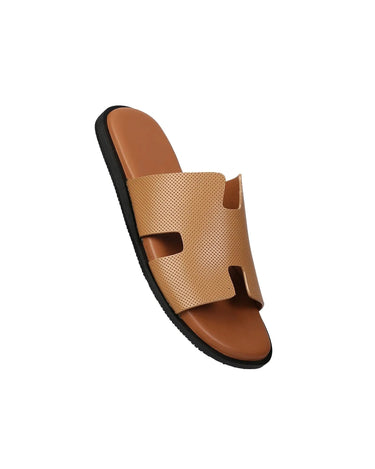 Wesley Men's H Dotted Style Leather Slipper-1