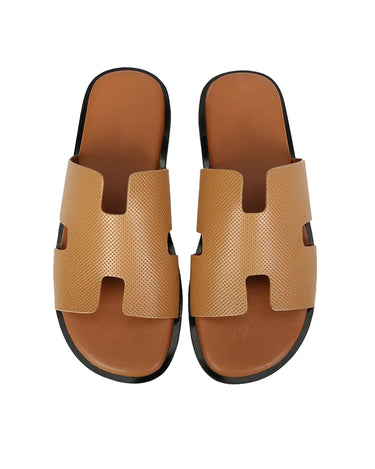 Wesley Men's H Dotted Style Leather Slipper-0