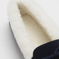 Women's slippers, sheepskin, navy blue suede-4