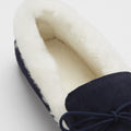 Slippers, sheepskin, navy blue suede-4