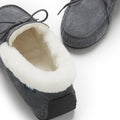 Slippers, sheepskin, slate grey suede-3
