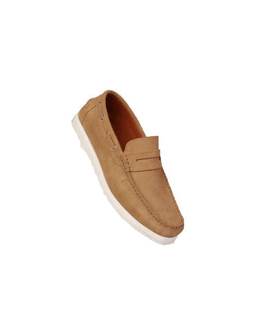 Hayden Men's Premium Camel Suede Leather Mules Camel & White-0