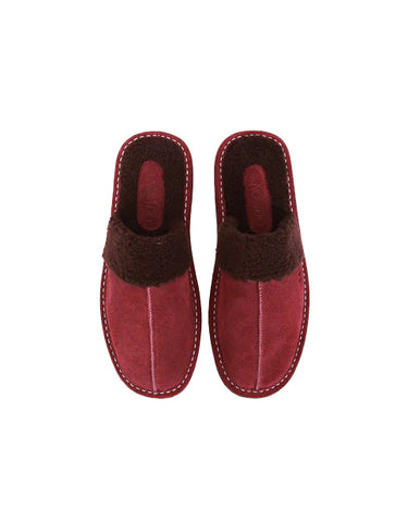 Dahlia Women's Fashion Cow Split Leather Fur Mules-3