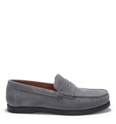 Boat Loafers, slate grey suede-0