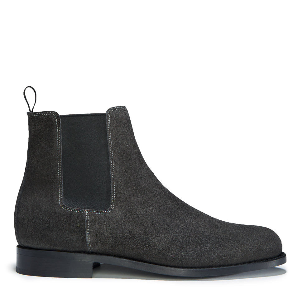 Grey Suede Chelsea Boots, Welted Leather Sole-0