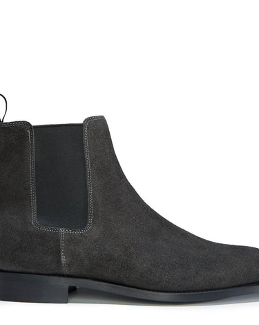 Grey Suede Chelsea Boots, Welted Leather Sole-0