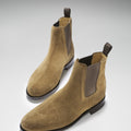 Tobacco Suede Chelsea Boots, Welted Leather Sole-2