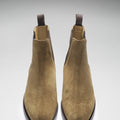 Tobacco Suede Chelsea Boots, Welted Leather Sole-3