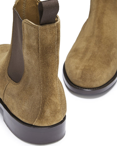 Tobacco Suede Chelsea Boots, Welted Leather Sole-4