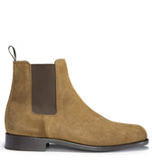 Tobacco Suede Chelsea Boots, Welted Leather Sole-0