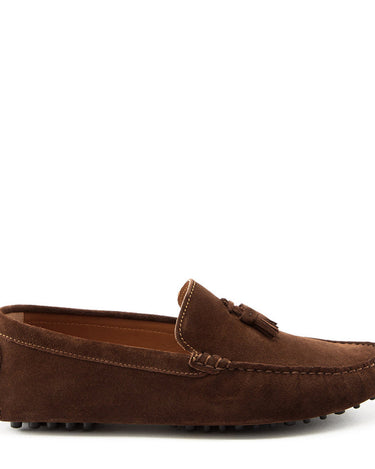 Tasselled Driving Loafers, brown suede-0