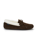 Slippers, sheepskin, brown suede-0
