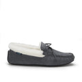 Slippers, sheepskin, slate grey suede-0