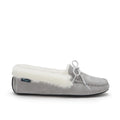 Women's slippers, sheepskin, dove grey suede-0