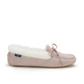 Women's slippers, sheepskin, ice pink suede-0