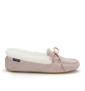 Women's slippers, sheepskin, ice pink suede-0