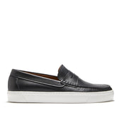 Slip-on Sneaker Loafers, black leather-0