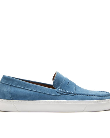 Slip-on Sneaker Loafers, petrol blue suede-0