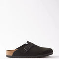 Birkenstock Boston - Unisex - Black Soft Footbed Suede Leather Birkenstock