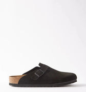 Birkenstock Boston - Unisex - Black Soft Footbed Suede Leather Birkenstock
