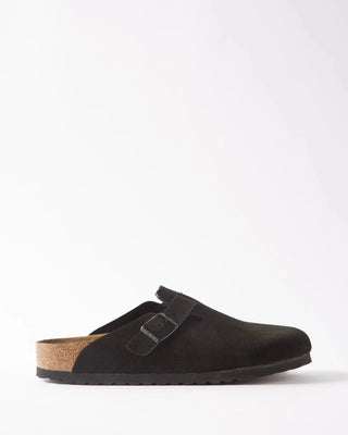 Birkenstock Boston - Unisex - Black Soft Footbed Suede Leather Birkenstock