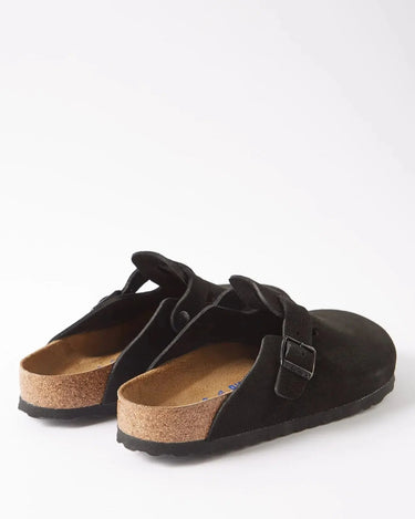 Birkenstock Boston - Unisex - Black Soft Footbed Suede Leather Birkenstock