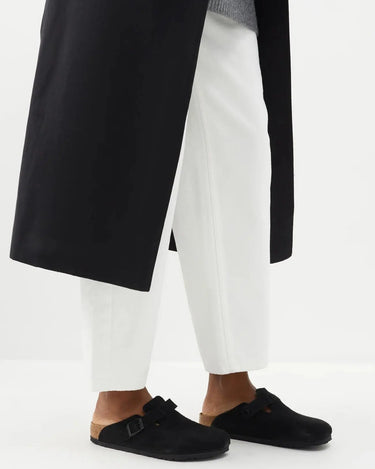 Birkenstock Boston - Unisex - Black Soft Footbed Suede Leather Birkenstock