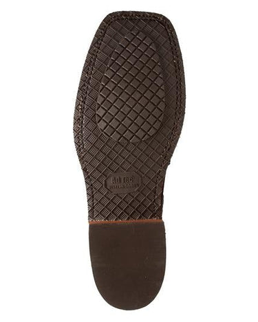 Men's 11" Western Sqaure Toe Brown Leather Boots-3