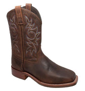 Men's 11" Western Sqaure Toe Brown Leather Boots-0