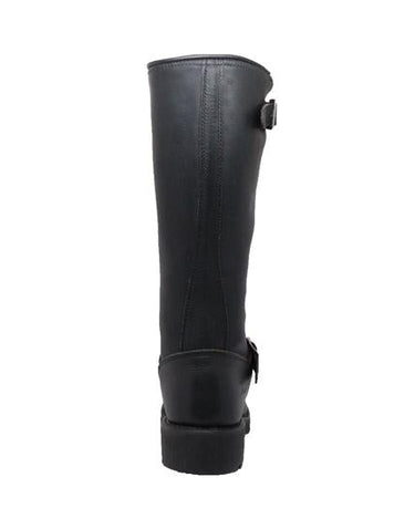Men's 16" Black Engineer Biker Leather Boots-1