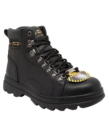 Men's 6" Black Steel Toe Hiker Leather Boots-1