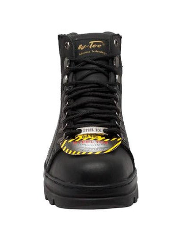 Men's 6" Black Steel Toe Hiker Leather Boots-4