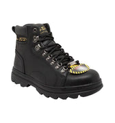 Men's 6" Black Steel Toe Hiker Leather Boots-0