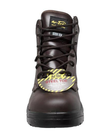 Men's 6" Brown Steel Toe Work Leather Boots-4