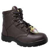Men's 6" Brown Steel Toe Work Leather Boots-0