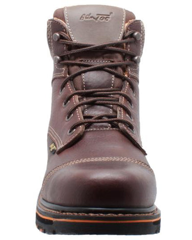 Men's 6" Comfort Work Boot Dark Brown Leather Boots-4