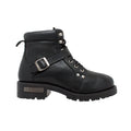 Men's 6" Reflective Double Zipper Biker Black Leather Boots-1