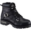 Men's 6" Reflective Double Zipper Biker Black Leather Boots-0