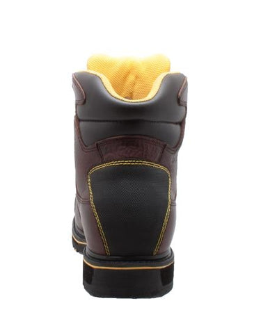 Men's 6" Steel Toe Waterproof Work Boots Dark Brown Leather Boots-2