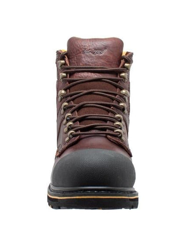 Men's 6" Steel Toe Waterproof Work Boots Dark Brown Leather Boots-4