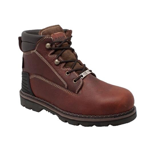 Men's 6" Steel Toe Work Boot Brown Leather Boots-0