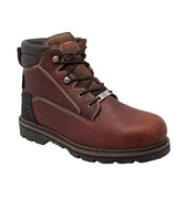 Men's 6" Steel Toe Work Boot Brown Leather Boots-0