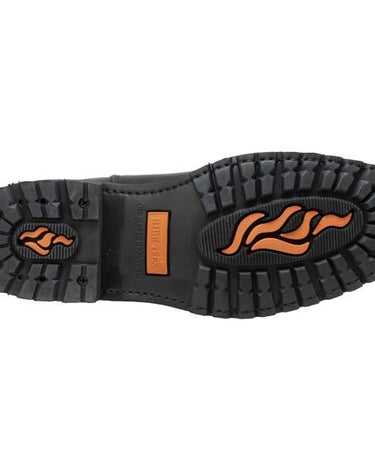 Men's 7" Side Zipper Harness Boot Black Leather Boots-1