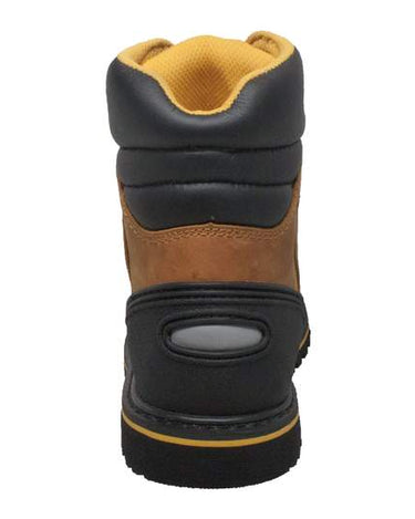 Men's 7" Steel Toe Work Boot Light Brown Leather Boots-2