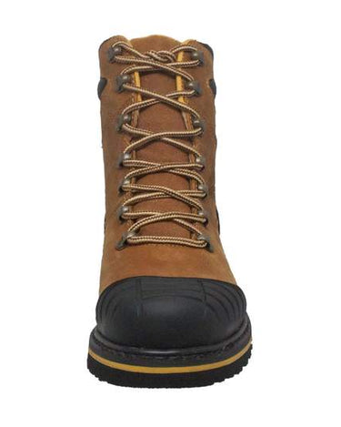 Men's 7" Steel Toe Work Boot Light Brown Leather Boots-4