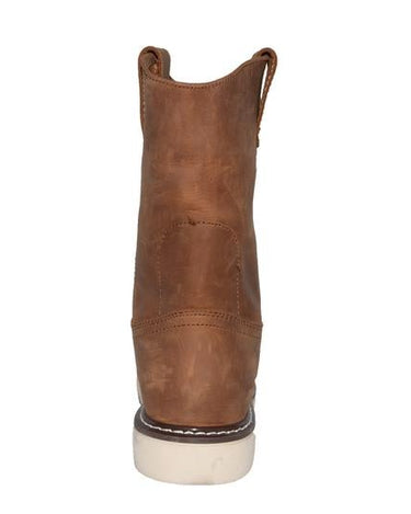 Men's 8" Side Zipper Pull On Wellington Leather Boots-2