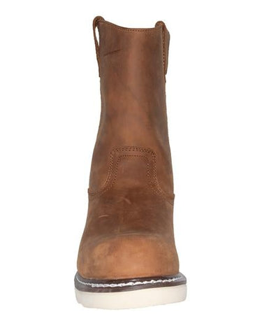 Men's 8" Side Zipper Pull On Wellington Leather Boots-4