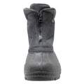 Mens Black Nylon Zipper Winter Leather Boots-3