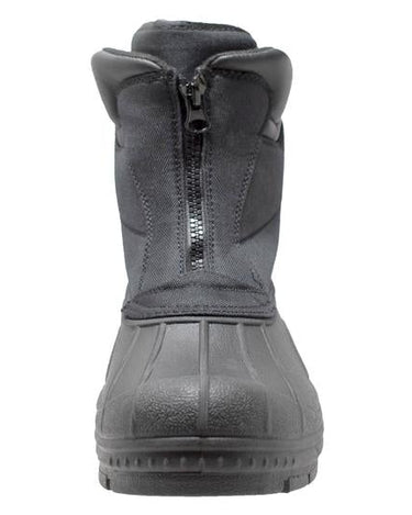 Mens Black Nylon Zipper Winter Leather Boots-3