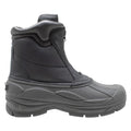 Mens Black Nylon Zipper Winter Leather Boots-4